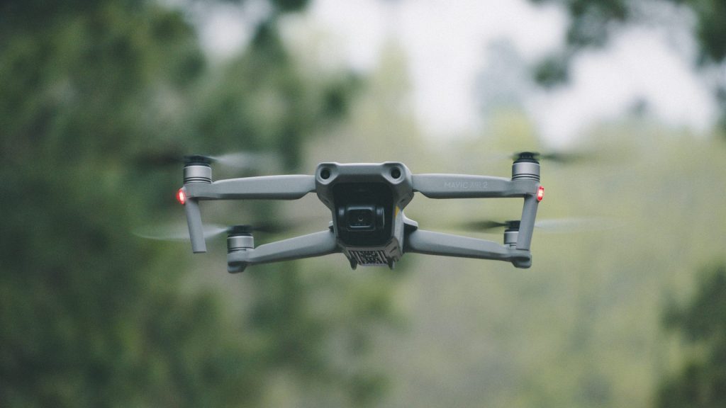 a drone flying in the air